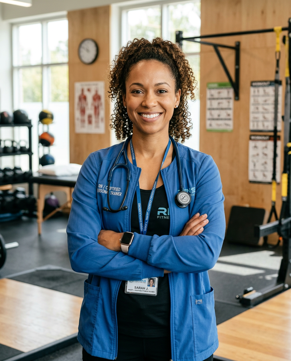 Founder of Fit-Nurse, a registered nurse and certified fitness trainer